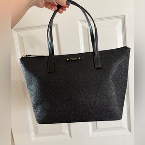 Kate Spade New York Haven Lane Black Glitter Tote
